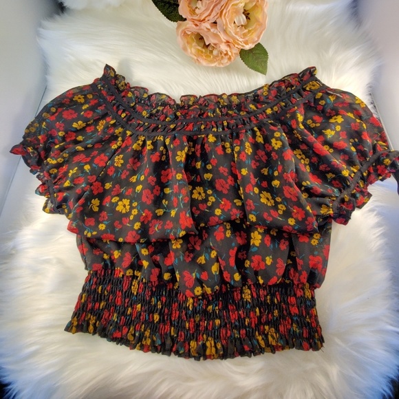 NWOT 21 FLORAL PEASANT BLOUSE SIZE SP - Picture 2 of 8